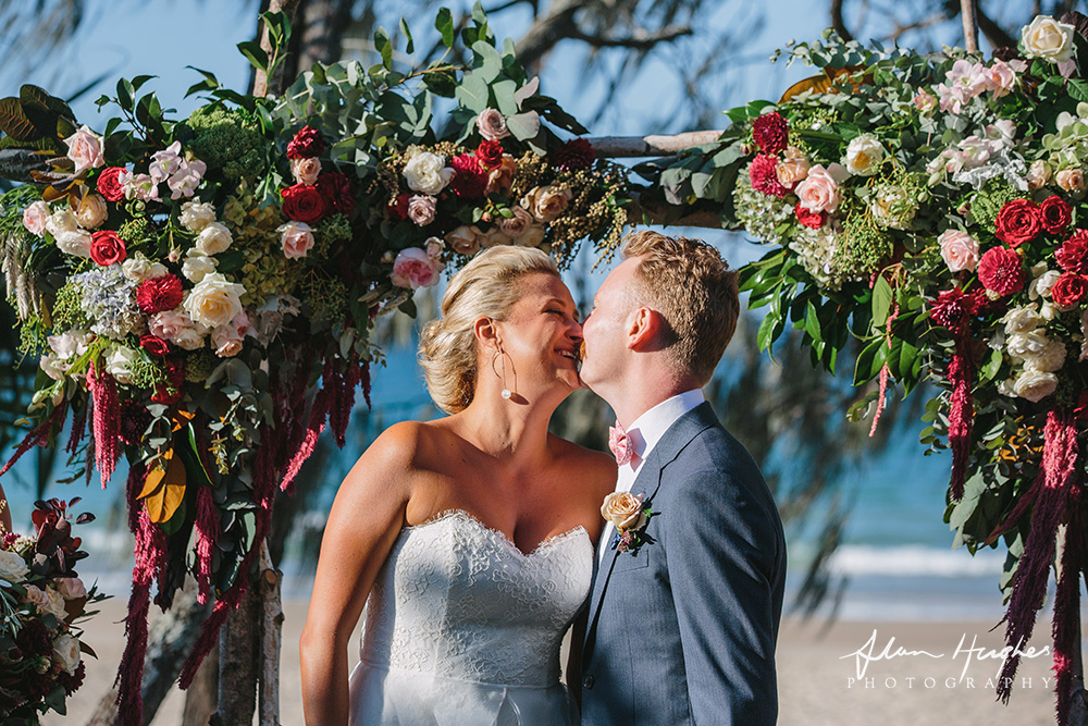 First kiss wedding noosa